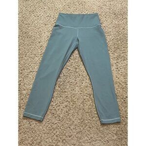 Lululemon Women's Wunder Train Contour Fit High Rise Crop 23" Green Size 6 EUC